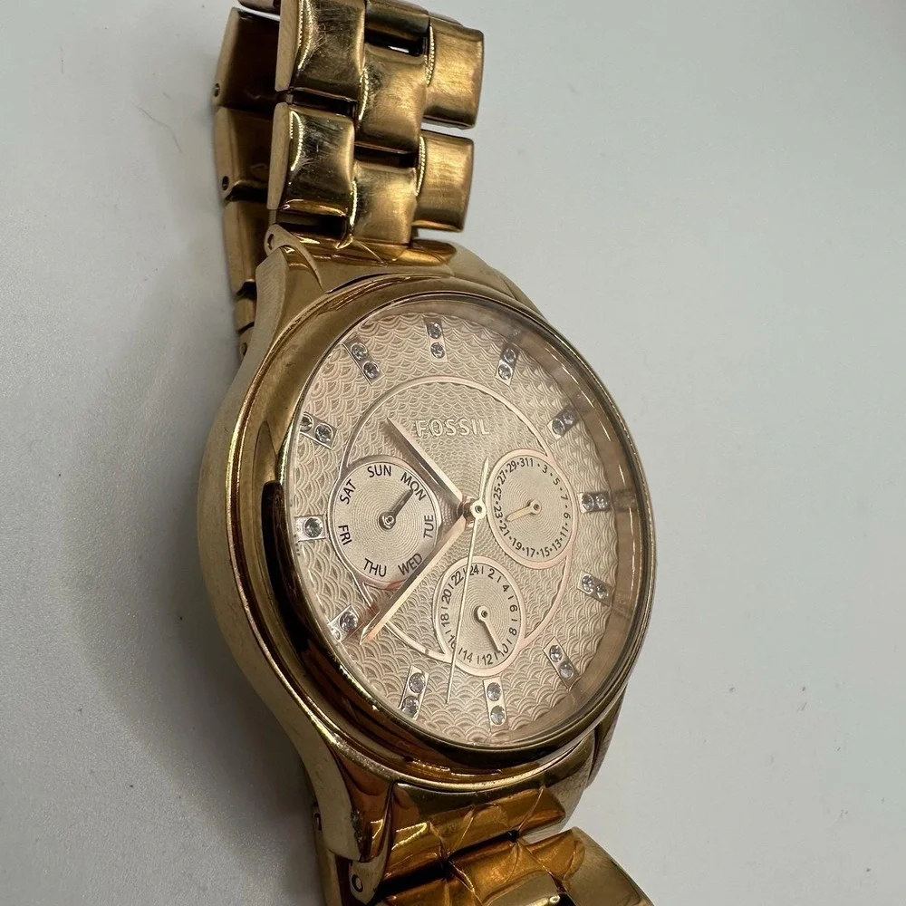 Fossil‎ Modern Sophisticate Rose Gold Tone Crystals Women's BQ3076 Watch